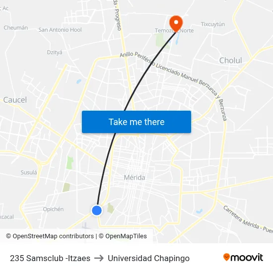 235 Samsclub -Itzaes to Universidad Chapingo map