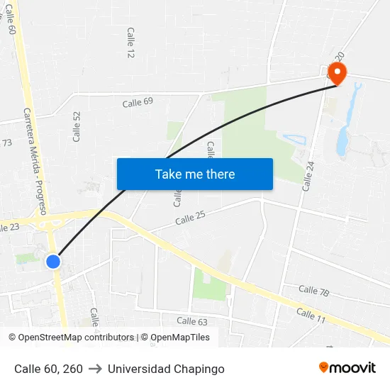 Calle 60, 260 to Universidad Chapingo map