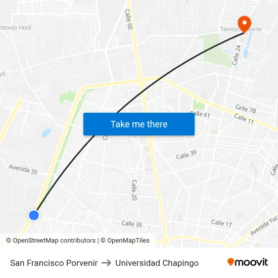 San Francisco Porvenir to Universidad Chapingo map