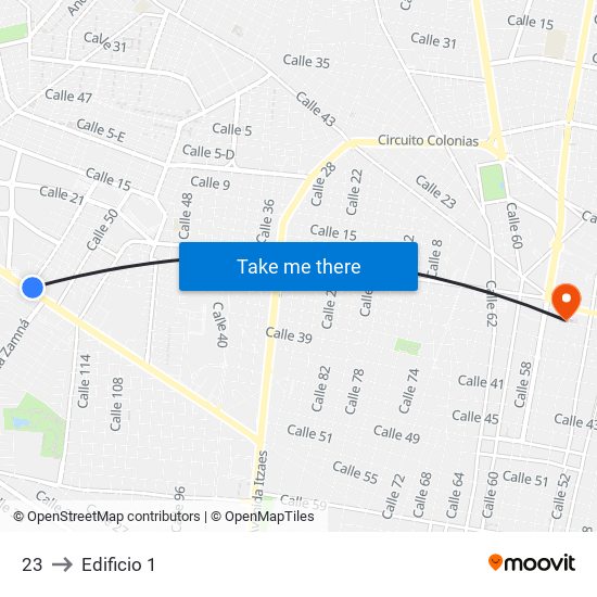 23 to Edificio 1 map