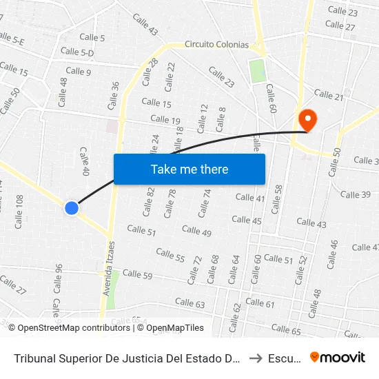 Tribunal Superior De Justicia Del Estado De Yucatán, Avenida Jacinto Canek Por 90 Y 96, Inalámbrica to Escuela Modelo map