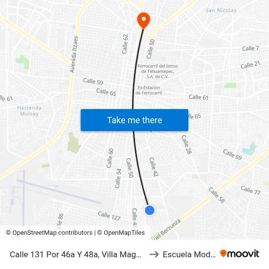 Calle 131 Por 46a Y 48a, Villa Magna Sur to Escuela Modelo map