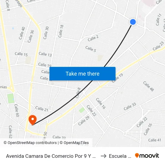 Avenida Camara De Comercio Por 9 Y 12 Diagonal Montecarlo to Escuela Modelo map