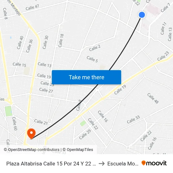Plaza Altabrisa Calle 15 Por 24 Y 22 Altabrisa to Escuela Modelo map