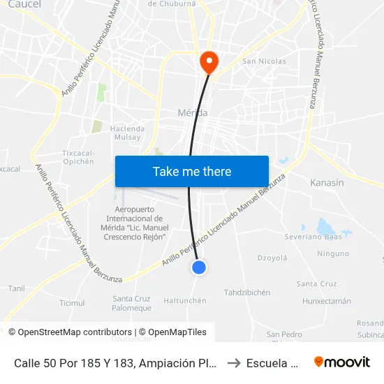 Calle 50 Por 185 Y 183, Ampiación Plan De Ayala Sur to Escuela Modelo map
