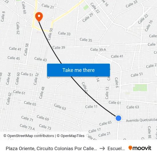 Plaza Oriente, Circuito Colonias Por Calle 63c Y 63d, Colonia Cortés Sarmiento to Escuela Modelo map