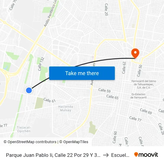 Parque Juan Pablo Ii, Calle 22 Por 29 Y 31, Fraccionamiento Juan Pablo II to Escuela Modelo map