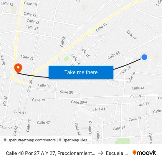 Calle 48 Por 27 A Y 27, Fraccionamiento Brisas Del Bosque to Escuela Modelo map