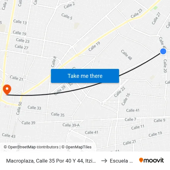 Macroplaza, Calle 35 Por 40 Y 44,  Itzimná Polígono 108 to Escuela Modelo map