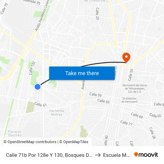 Calle 71b Por 128e Y 130, Bosques Del Poniente to Escuela Modelo map