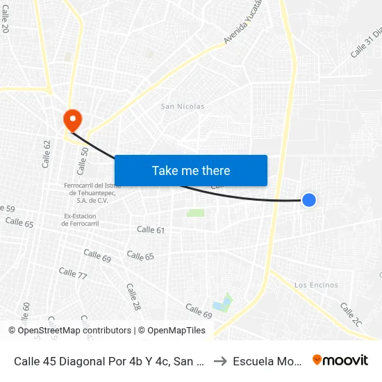 Calle 45 Diagonal Por 4b Y 4c, San Camilo to Escuela Modelo map