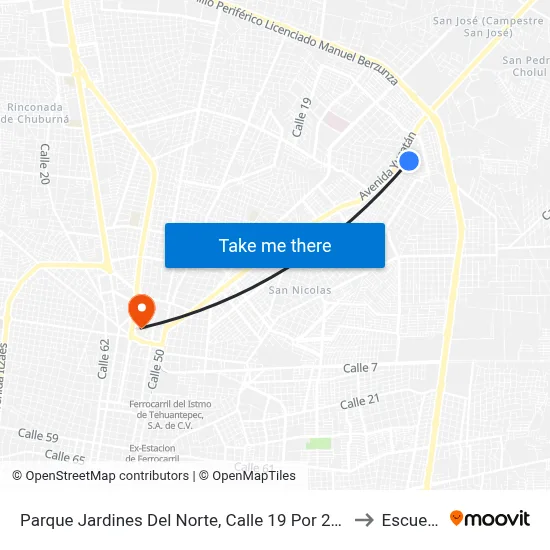 Parque Jardines Del Norte, Calle 19 Por 20i Y 20j, Fraccionamiento Jardines Del Norte. to Escuela Modelo map