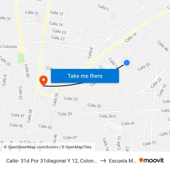 Calle- 31d Por 31diagonal  Y 12, Colonia San Esteban. to Escuela Modelo map