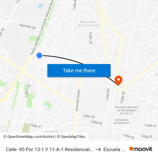 Calle- 90 Por 13-1 Y 11-A-1 Residencial Pensiones Etapa VII to Escuela Modelo map