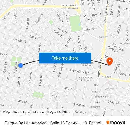 Parque De Las Américas, Calle 18 Por Avenida Colón Y Calle 23, García Ginerés to Escuela Modelo map