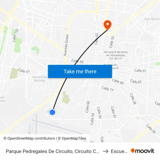 Parque Pedregales De Circuito, Circuito Colonias Por Calle 109b Y 107, Colonia Obrera to Escuela Modelo map