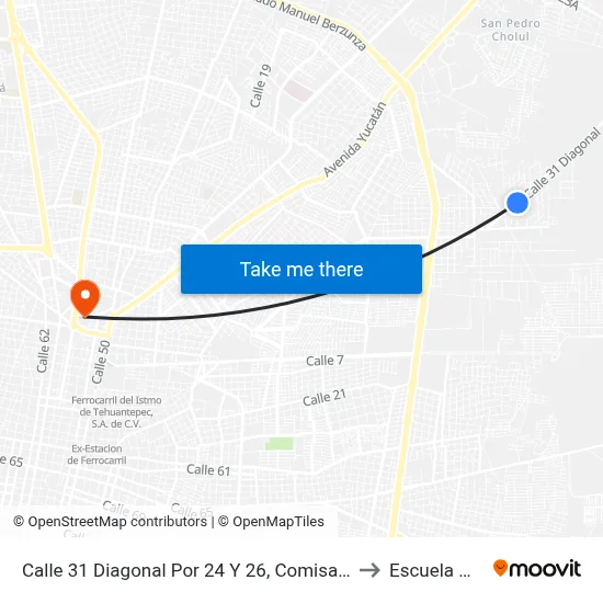 Calle 31 Diagonal Por 24 Y 26, Comisaria Chichí Suárez to Escuela Modelo map