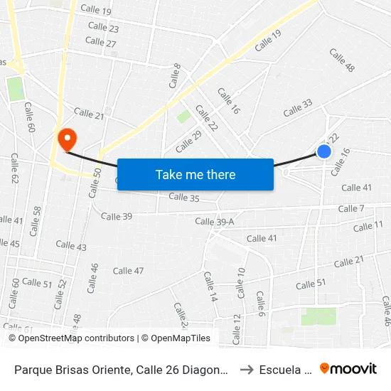 Parque Brisas Oriente, Calle 26 Diagonal Por 22 Y 31, Las Brisas to Escuela Modelo map