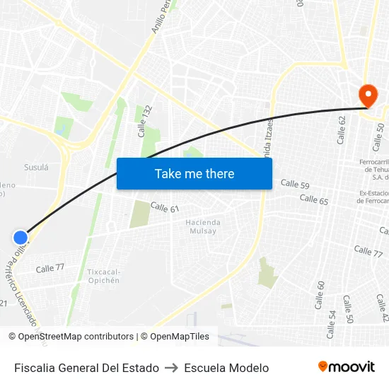 Fiscalia General Del Estado to Escuela Modelo map