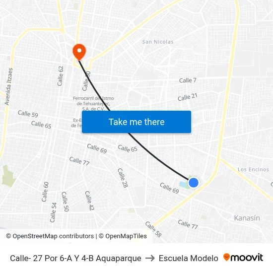 Calle- 27 Por 6-A Y 4-B Aquaparque to Escuela Modelo map