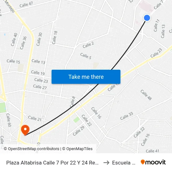 Plaza Altabrisa Calle 7 Por 22 Y 24 Residencial San Carlos to Escuela Modelo map