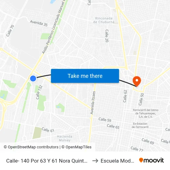 Calle- 140 Por 63 Y 61 Nora Quintana to Escuela Modelo map