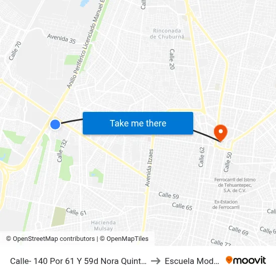 Calle- 140 Por 61 Y 59d Nora Quintana to Escuela Modelo map