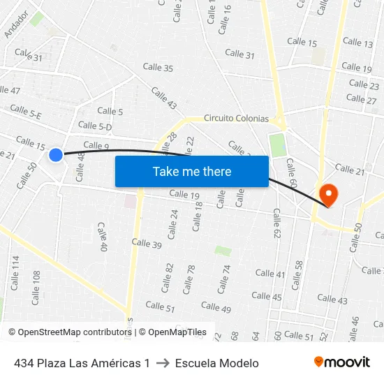 434 Plaza Las Américas 1 to Escuela Modelo map