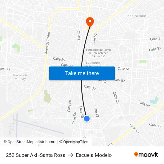 252 Super Aki -Santa Rosa to Escuela Modelo map