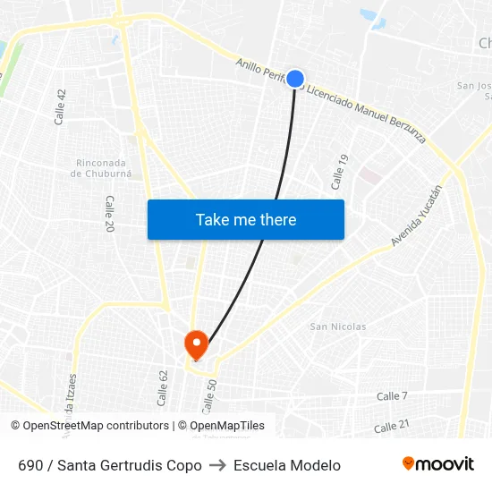 690 / Santa Gertrudis Copo to Escuela Modelo map