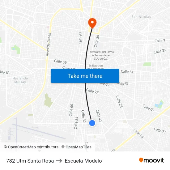 782 Utm Santa Rosa to Escuela Modelo map