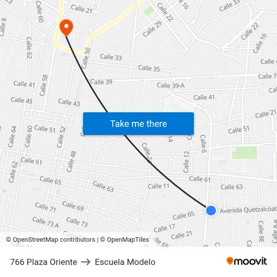 766 Plaza Oriente to Escuela Modelo map