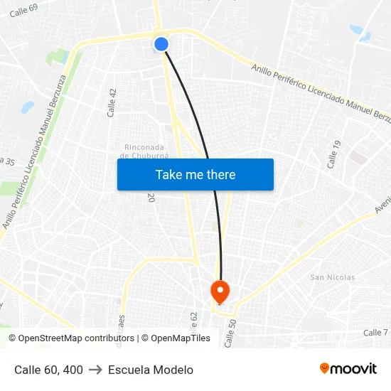 Calle 60, 400 to Escuela Modelo map