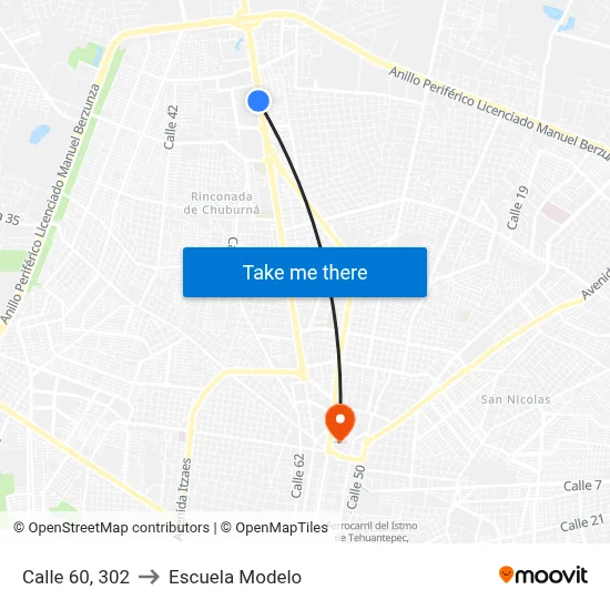 Calle 60, 302 to Escuela Modelo map