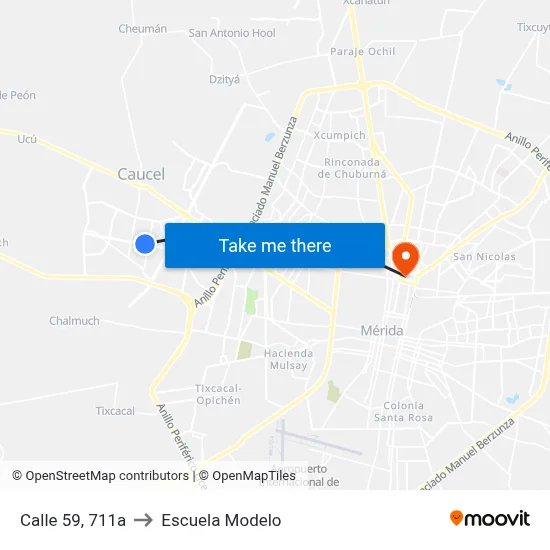 Calle 59, 711a to Escuela Modelo map