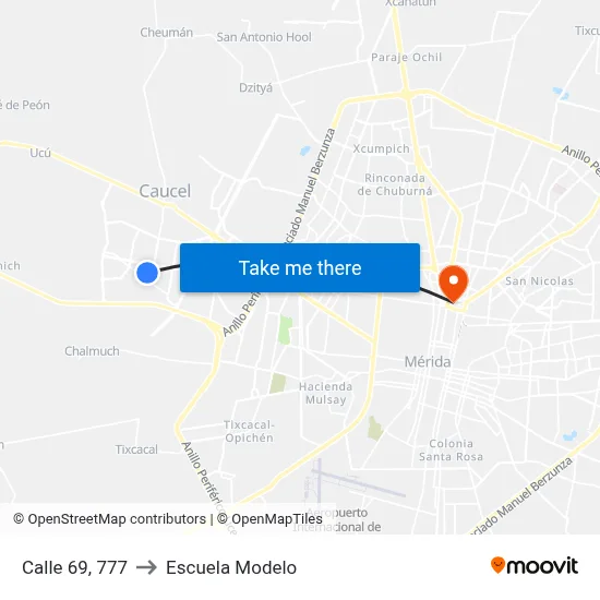 Calle 69, 777 to Escuela Modelo map