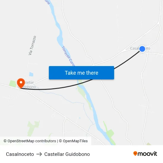 Casalnoceto to Castellar Guidobono map