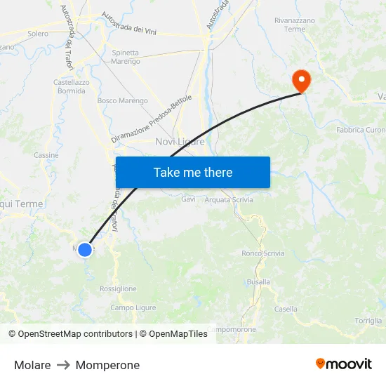 Molare to Momperone map