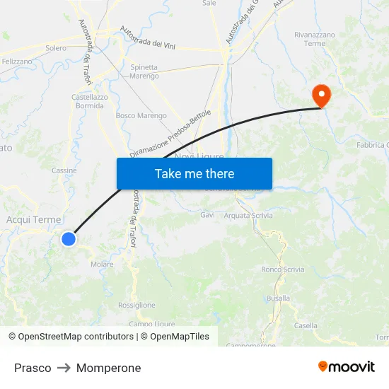 Prasco to Momperone map
