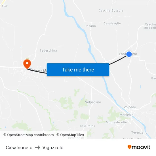 Casalnoceto to Viguzzolo map