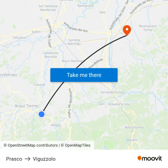 Prasco to Viguzzolo map