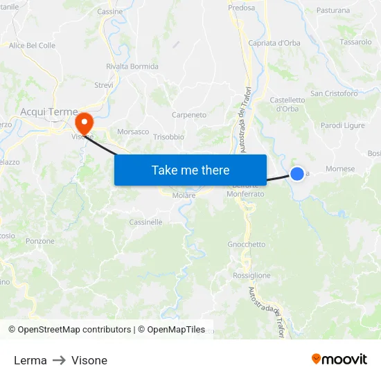 Lerma to Visone map