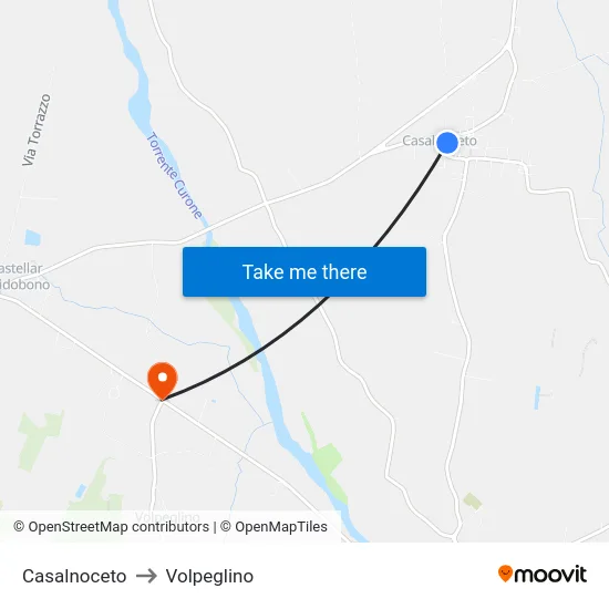 Casalnoceto to Volpeglino map