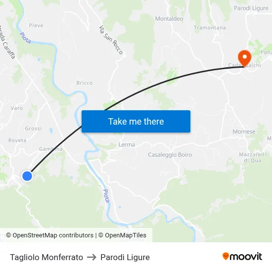 Tagliolo Monferrato to Parodi Ligure map