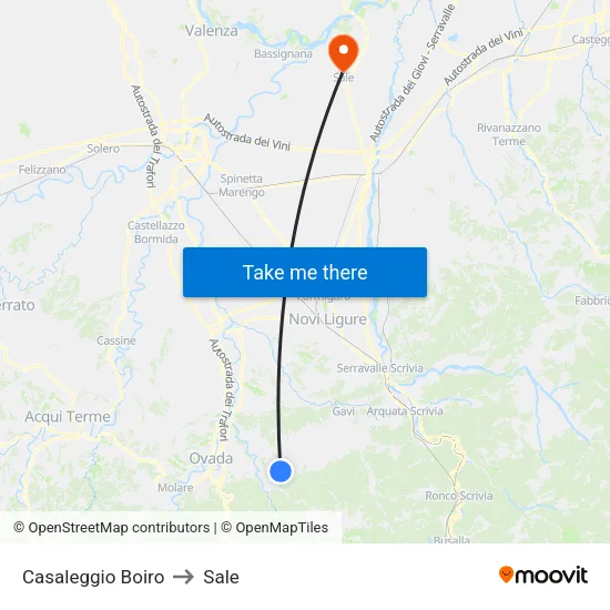 Casaleggio Boiro to Sale map