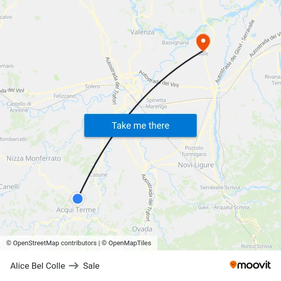 Alice Bel Colle to Sale map