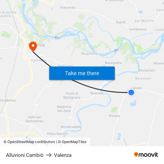 Alluvioni Cambiò to Valenza map