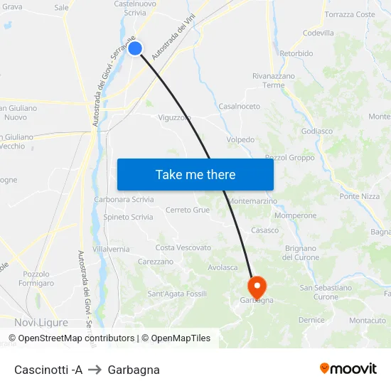 Cascinotti -A to Garbagna map