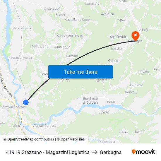 41919 Stazzano - Magazzini Logistica to Garbagna map