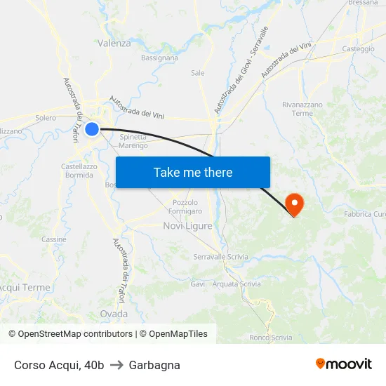 Corso Acqui, 40b to Garbagna map